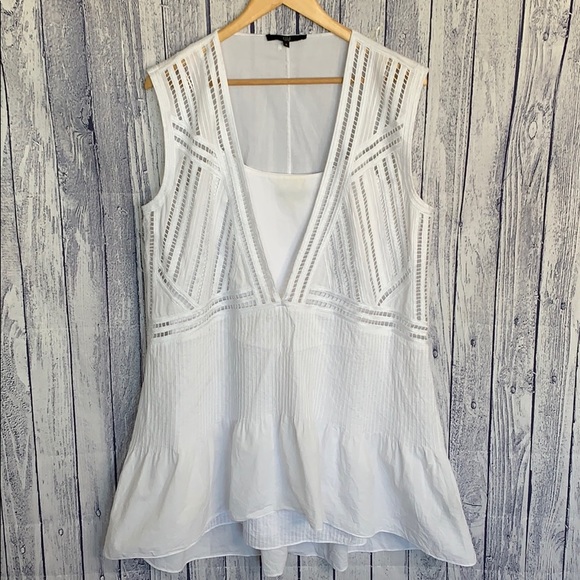 Anthropologie Dresses & Skirts - Tibi White Cotton Poplin Trapeze Shift Dress, 6